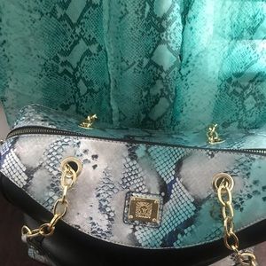 Turquoise & black Anne Klein bag